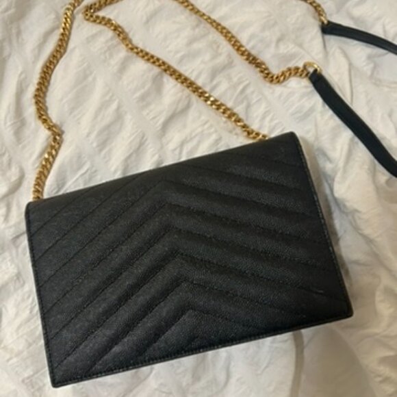 Saint Laurent Women's Small Ysl Wallet On Chain - Picture 2 of 9